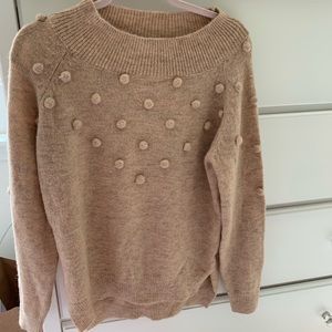 Blush Pink Sweater with poms
